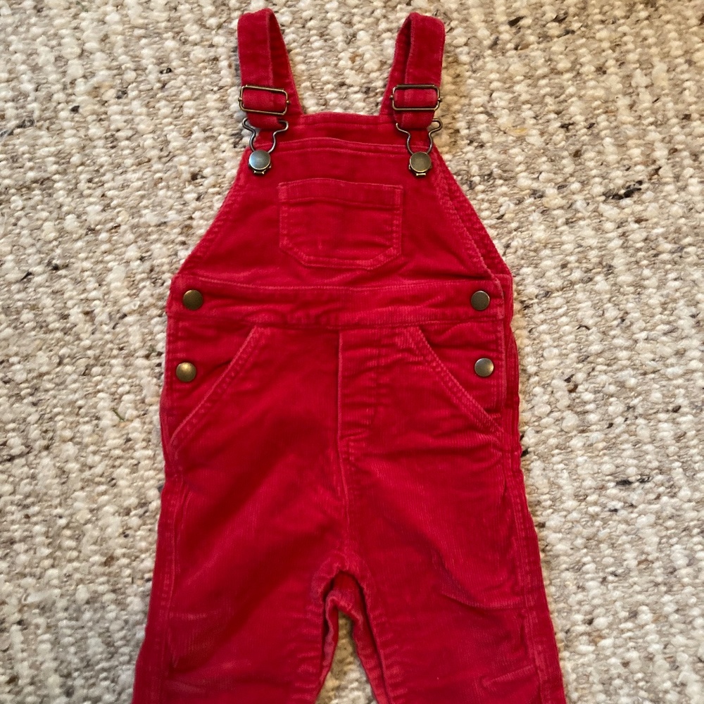 Hanna Andersson Red Corduroy Overalls Size 75cm/12-18 Mos